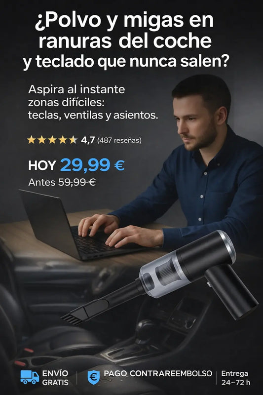 MiniClean™ – Aspirador Mini para Coche, Teclado y Casa
